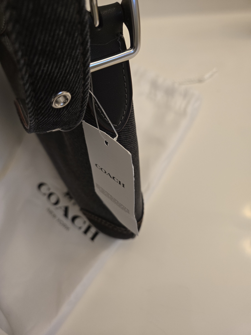 Coach Black Denim Shoulder Bag with Silver Hardware - Picture 7 of 10
